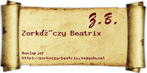 Zorkóczy Beatrix névjegykártya