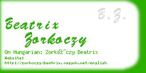 beatrix zorkoczy business card